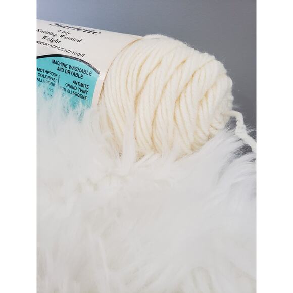 VINTAGE Mary Maxim Starlette #263-006 Off White 4 Ply Knitting Worsted Weight - Picture 2 of 6